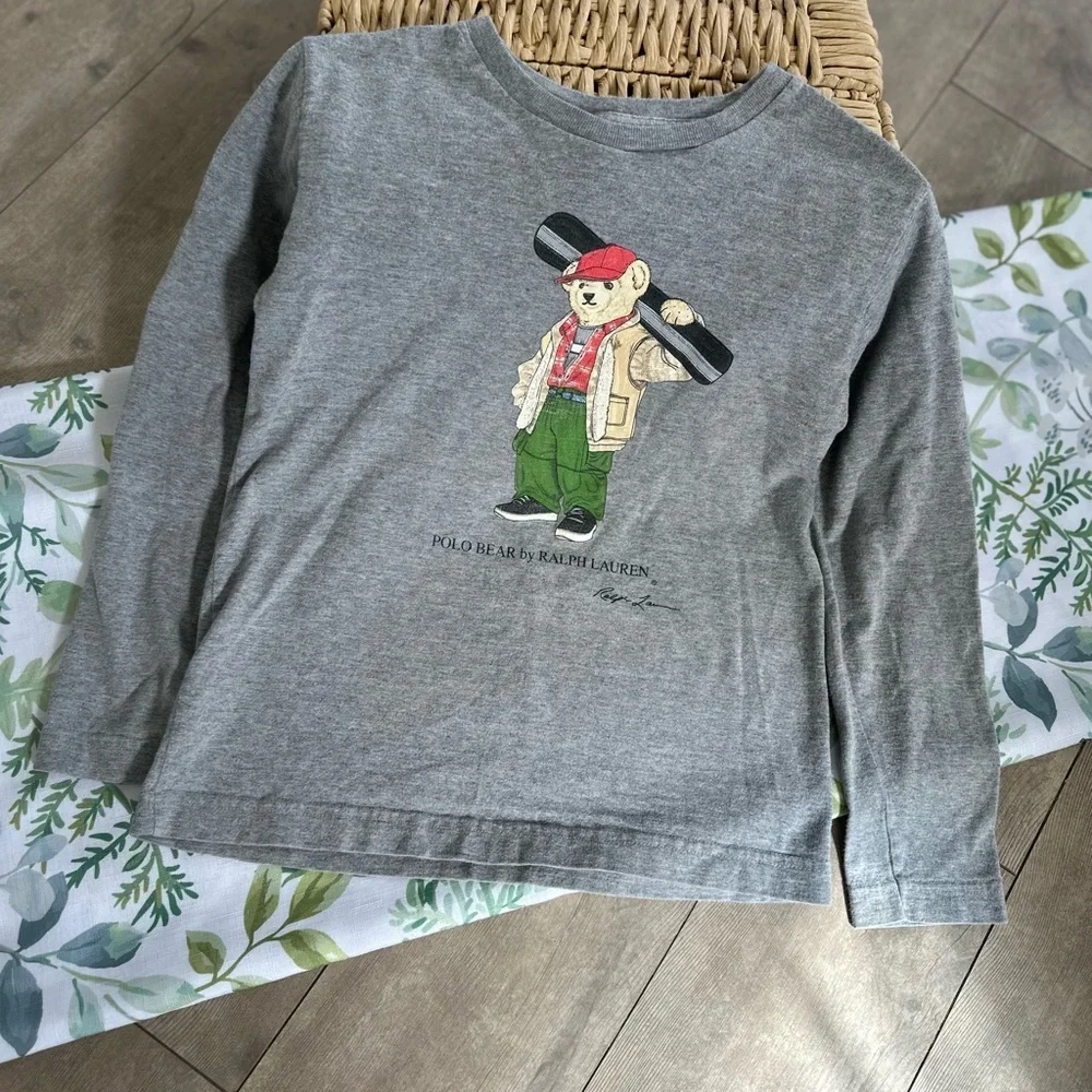 Vintage Polo Ralph Lauren Polo Bear Shirt Snowboarding Bear Boys Size 7